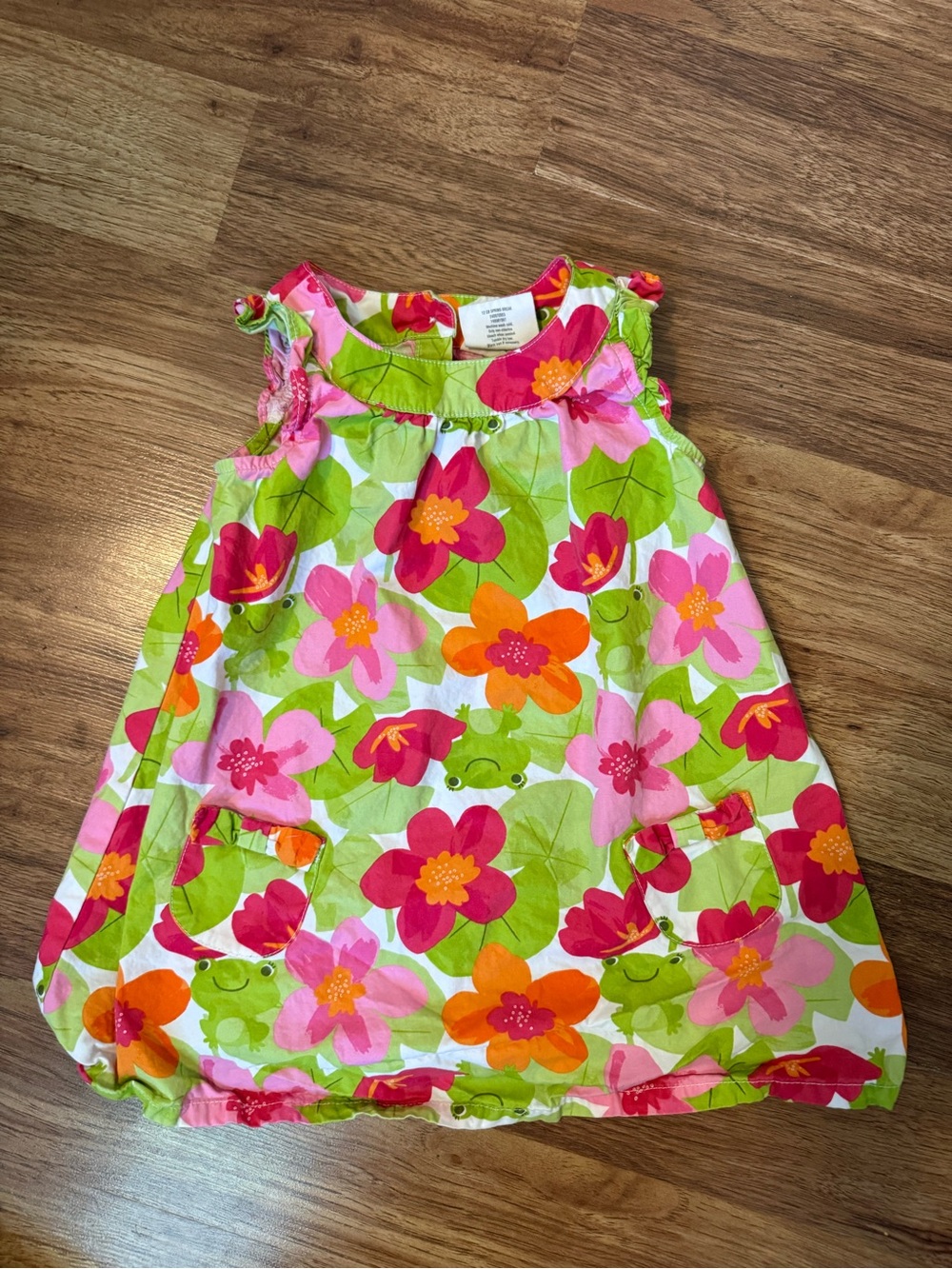 Crazy 8 2011 Frog Lily Pad Floral Dress Girls 2T HTF Spring Break